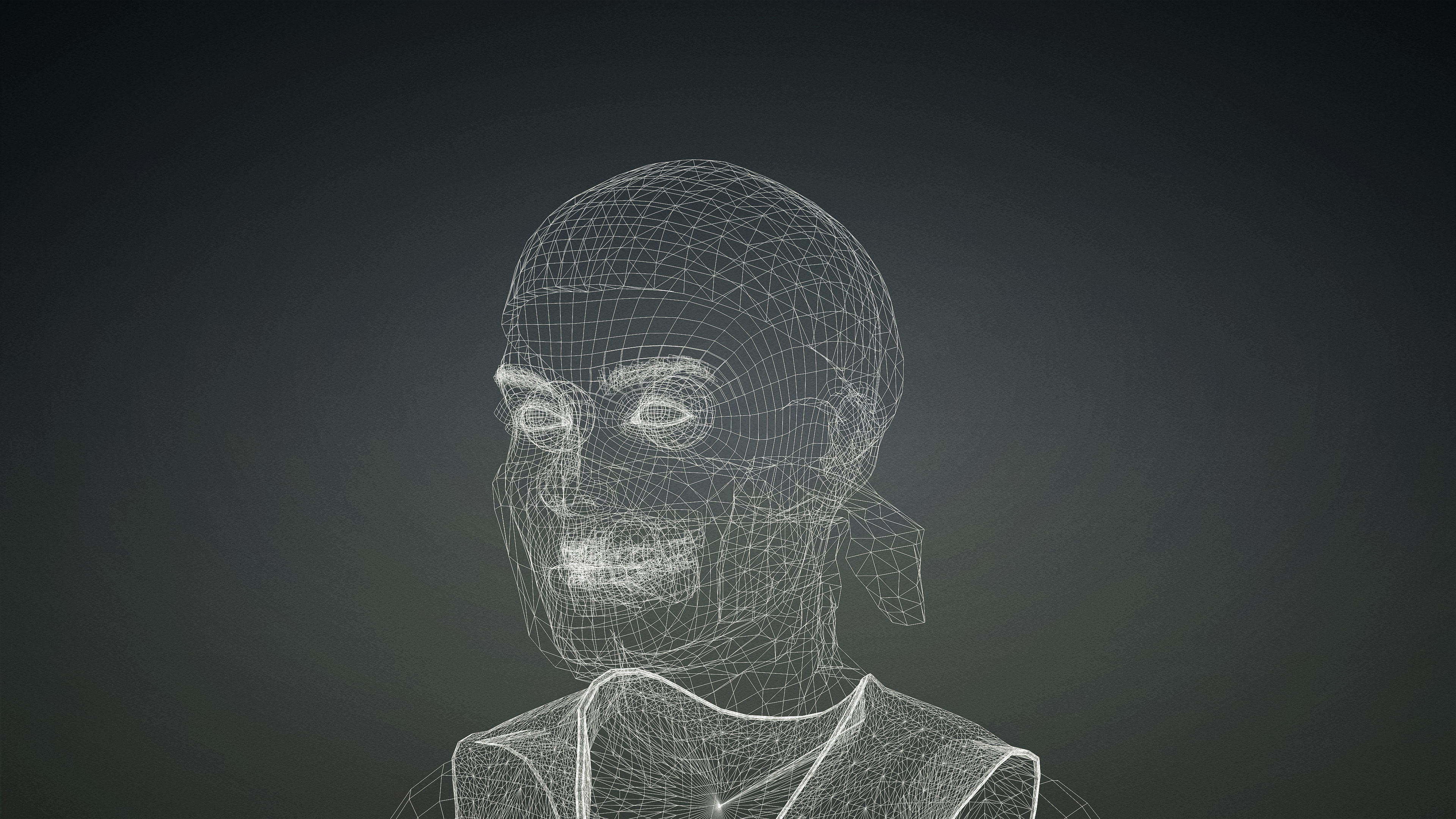 High Quality Realistic Female Military Cargo Low-poly 3D model_17