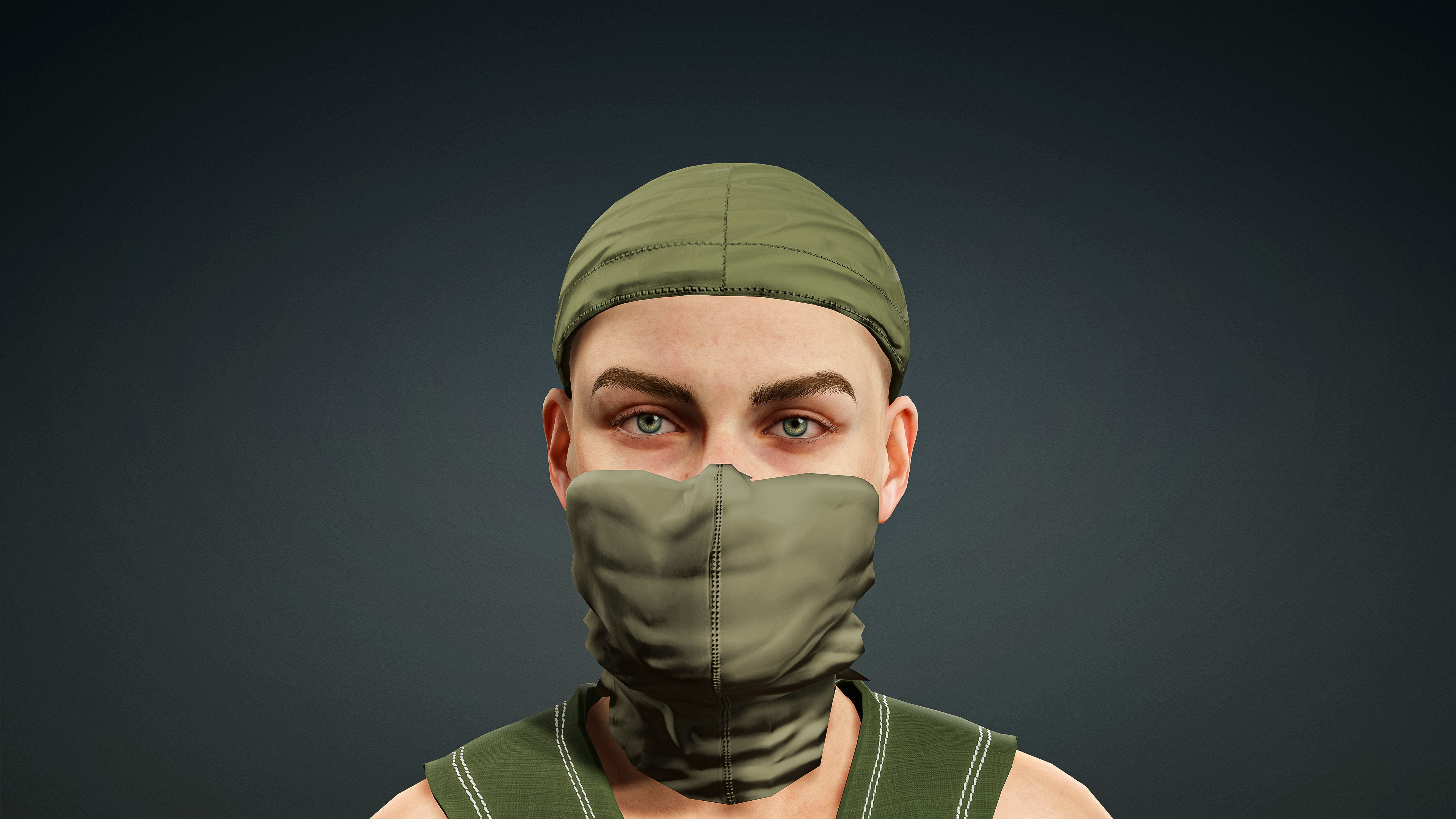 High Quality Realistic Female Military Cargo Low-poly 3D model_2