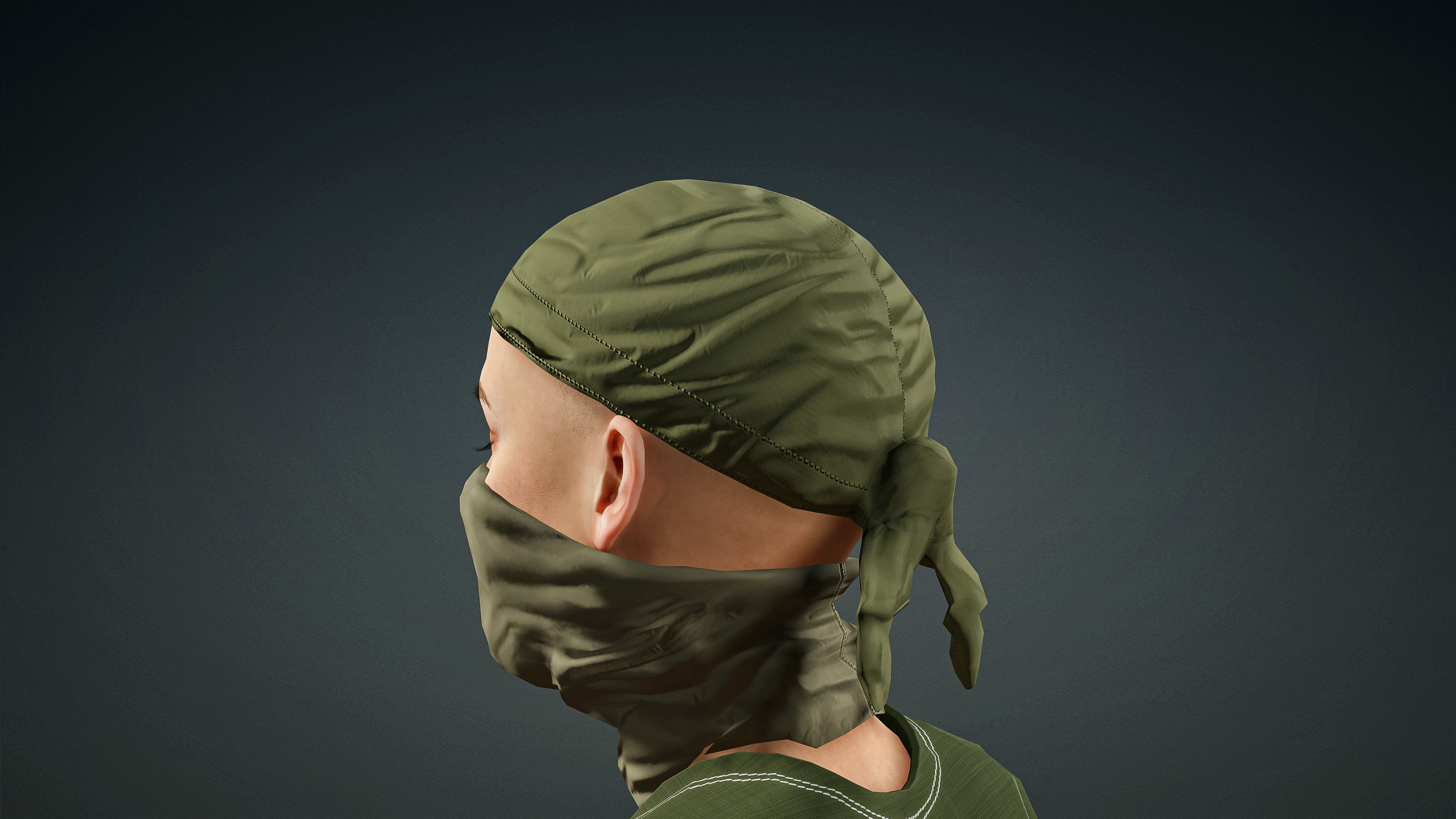High Quality Realistic Female Military Cargo Low-poly 3D model_13