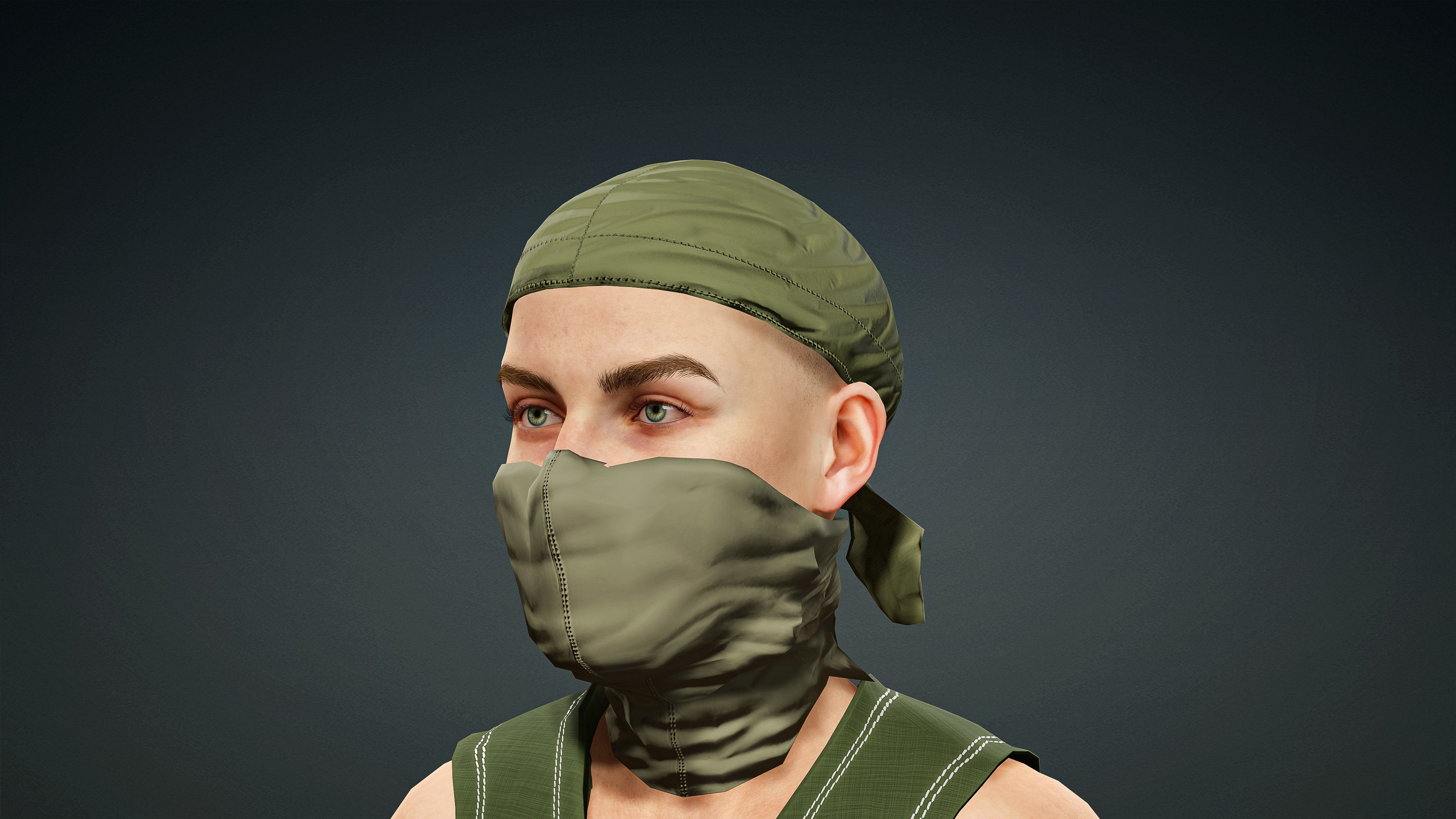 High Quality Realistic Female Military Cargo Low-poly 3D model_10