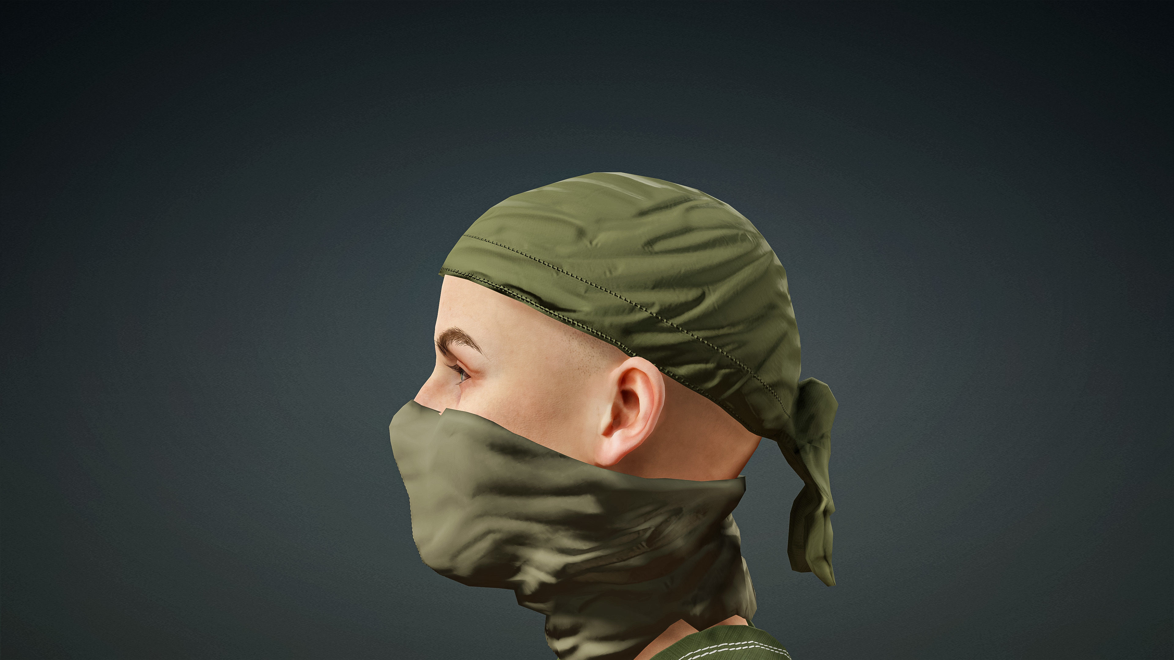 High Quality Realistic Female Military Cargo Low-poly 3D model_12