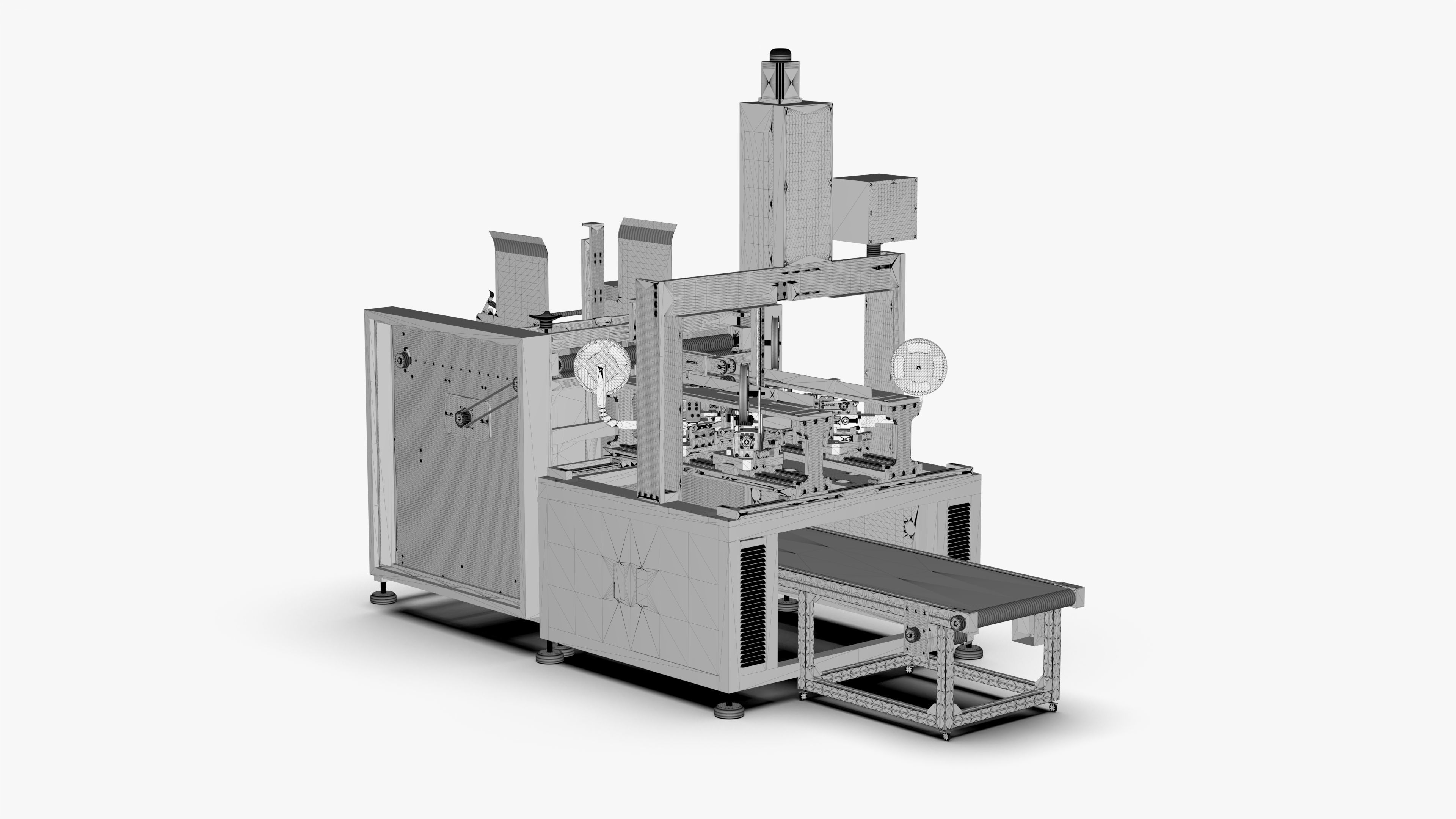 Automatic Gift Box Corner Sticking Machine 3D model_21