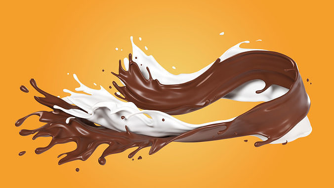 Milk Splash liquid 12 3D model 2
