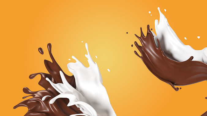 Milk Splash liquid 12 3D model 3