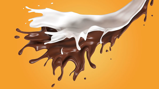 Milk Splash liquid 12 3D model 5
