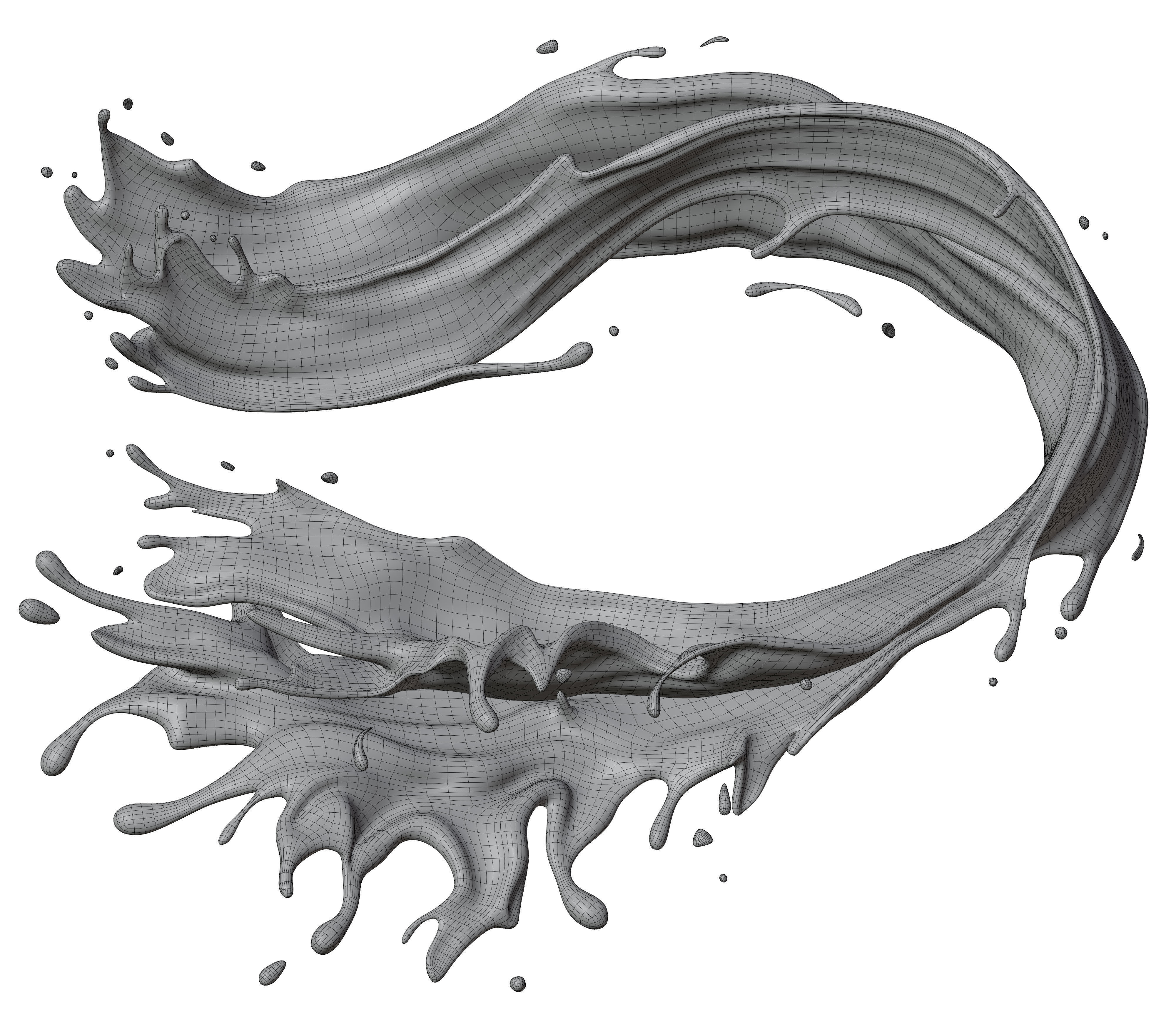 Milk Splash liquid 12 3D model_5