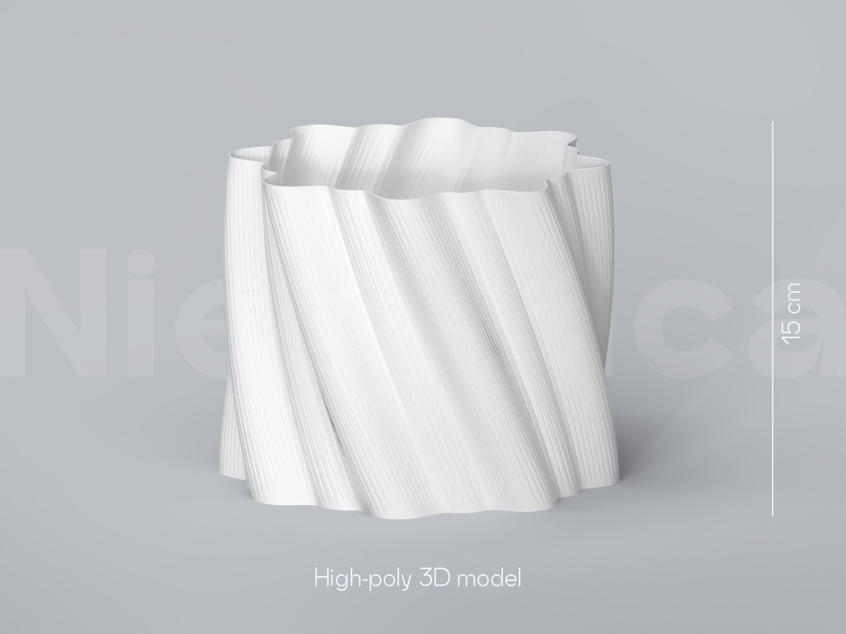 Plant Pot STL 3D Print File Set for Planters and big Plant Pots 3D print model_1
