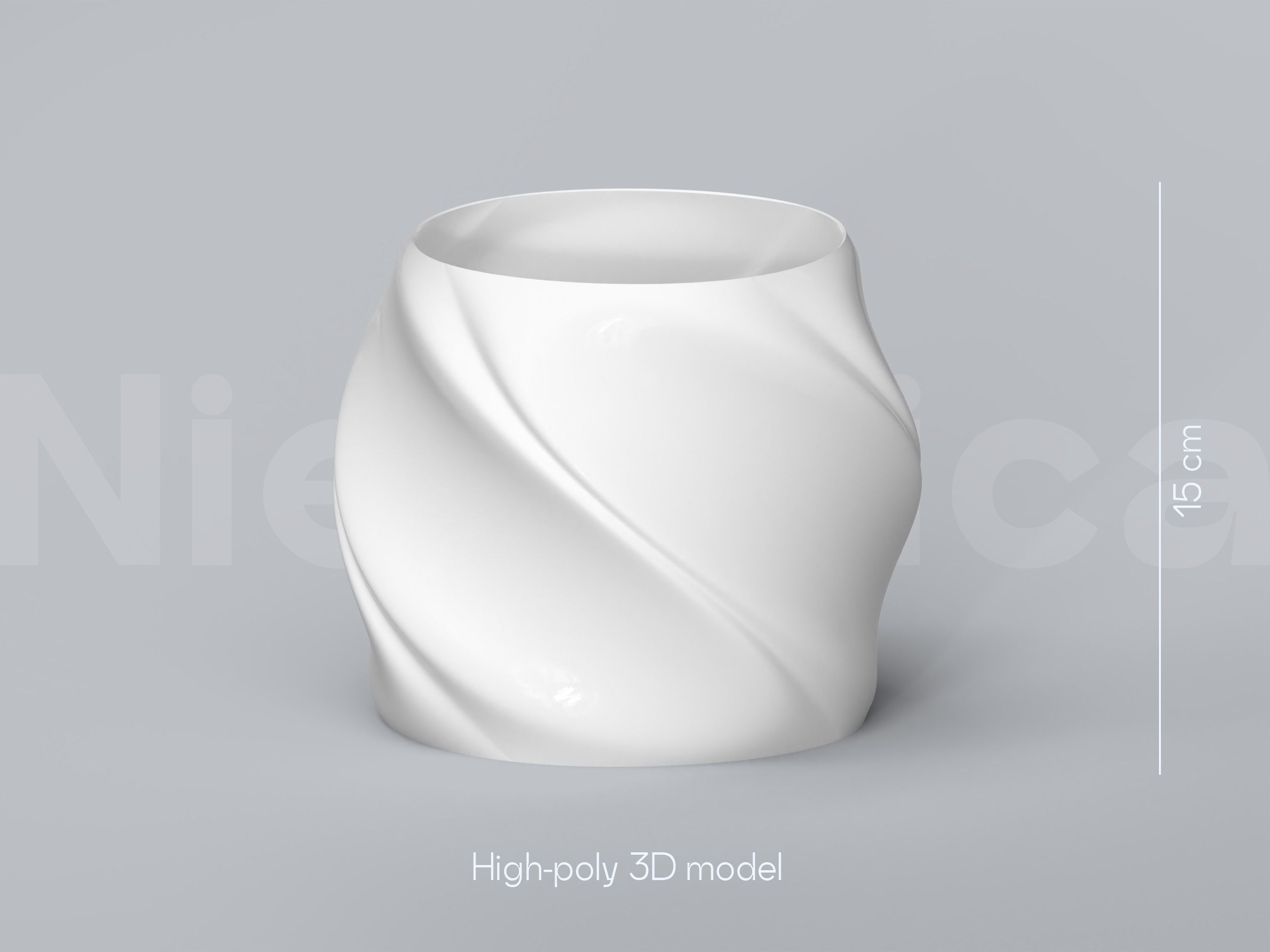 Plant Pot STL 3D Print File Set for Planters and big Plant Pots 3D print model_3