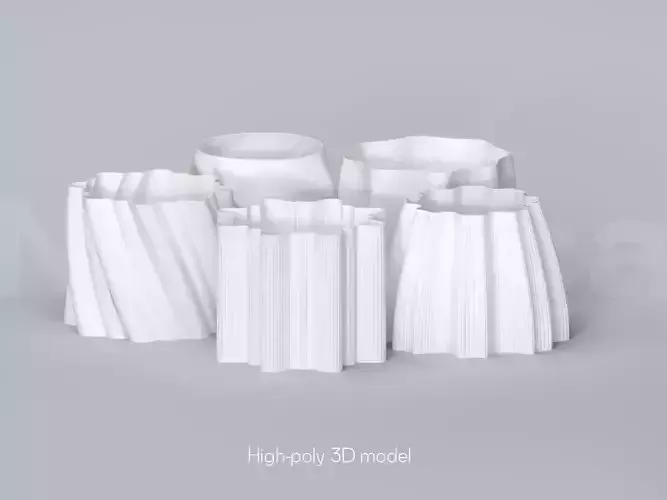 Plant Pot STL 3D Print File Set for Planters and big Plant Pots