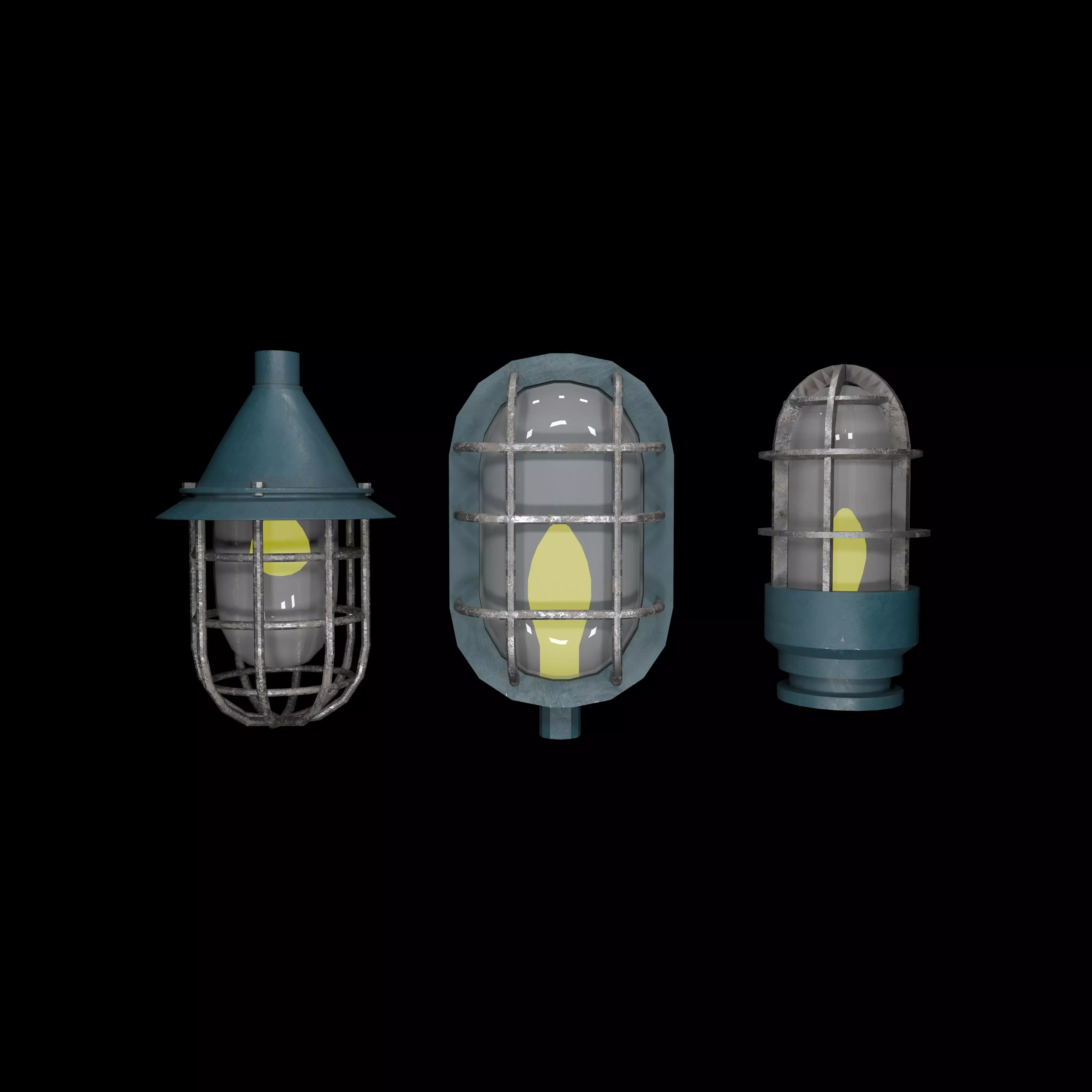 Bunker Light Low-poly 3D model