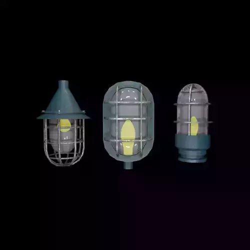 Bunker Light Low-poly 3D model