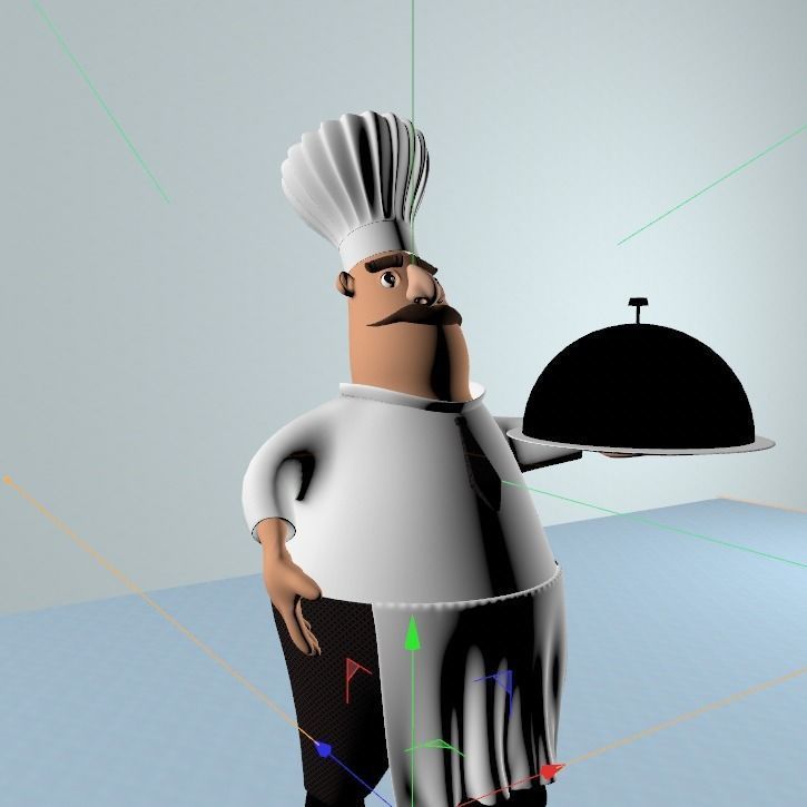  cartoon chefs 3D model_3