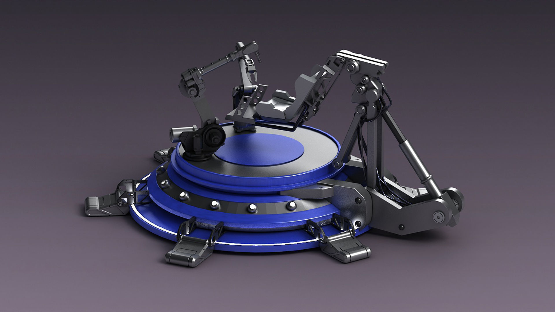 Hi-tech future pit robot robot arm science fiction future lab 3D model_4