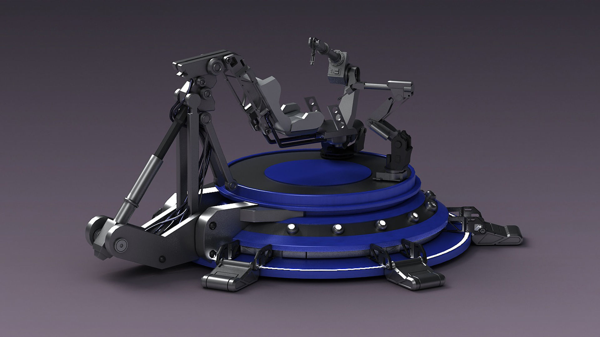 Hi-tech future pit robot robot arm science fiction future lab 3D model_2