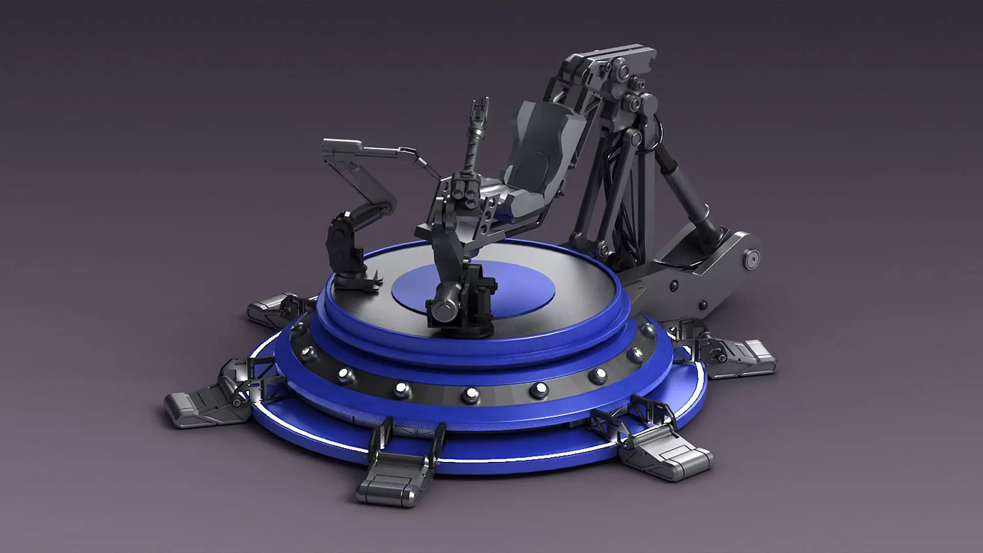 Hi-tech future pit robot robot arm science fiction future lab 3D model_0