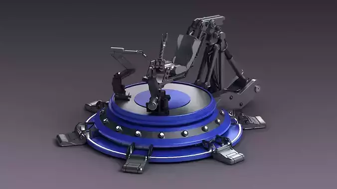 Hi-tech future pit robot robot arm science fiction future lab 3D model