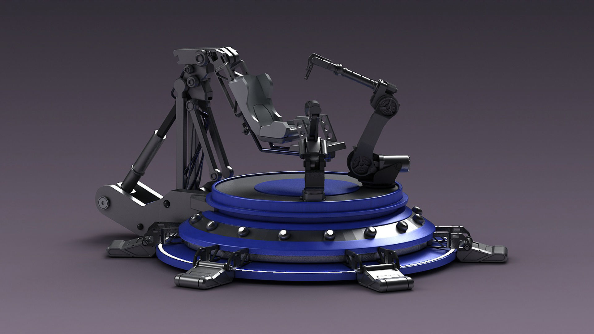 Hi-tech future pit robot robot arm science fiction future lab 3D model_1