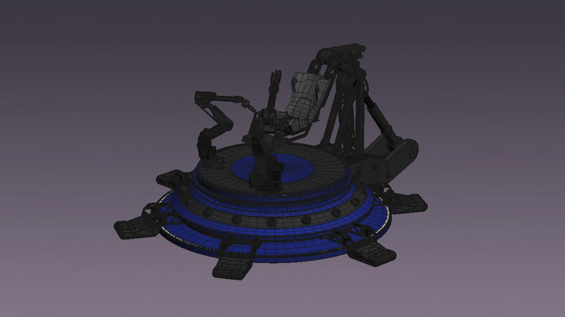 Hi-tech future pit robot robot arm science fiction future lab 3D model_5