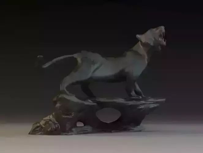 Ferocious tiger bronze stone city sculpture