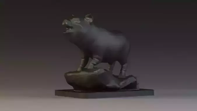 Pig Sculpture  Animal Parts 3D printing artwork Art