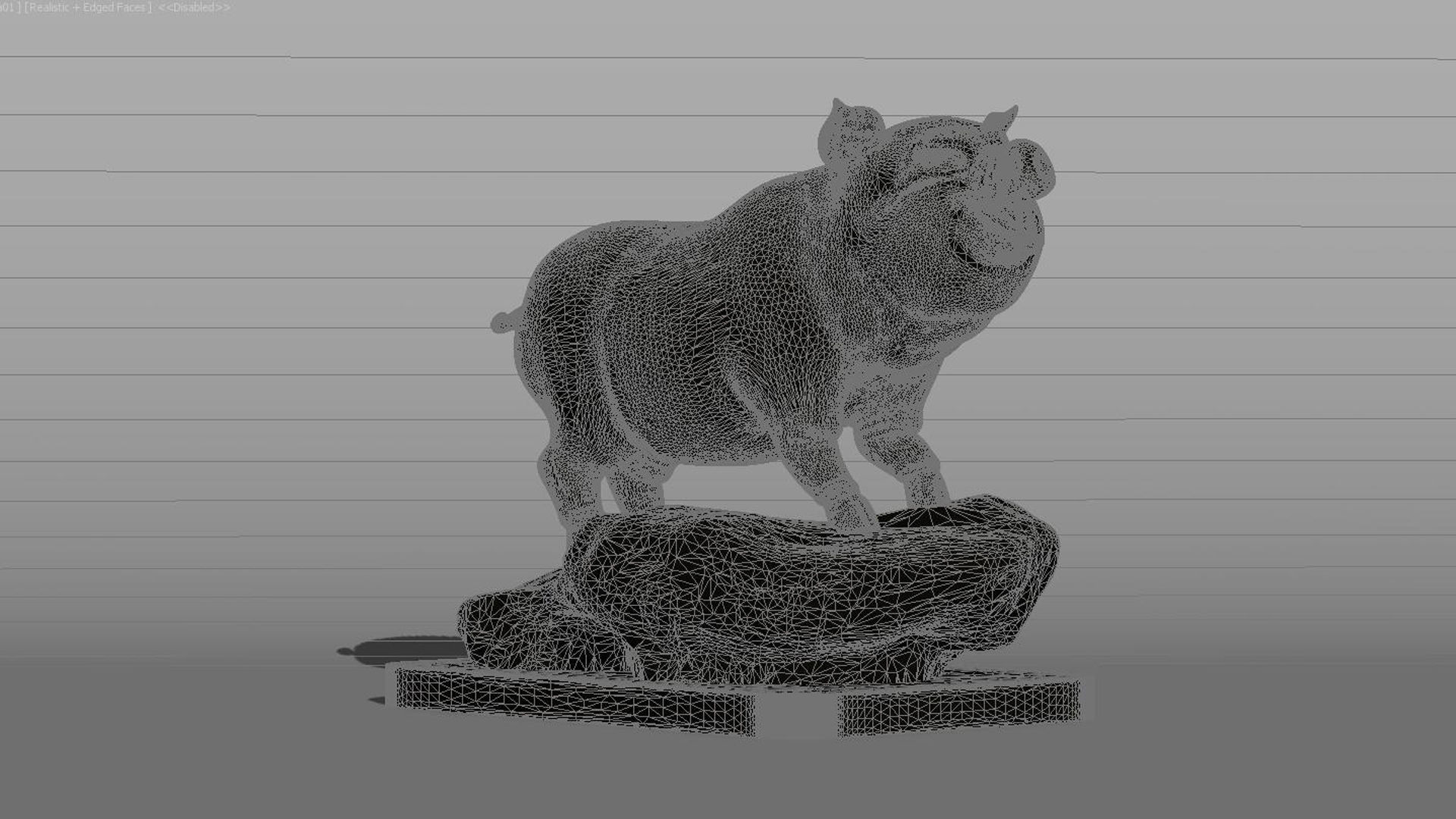 Pig Sculpture  Animal Parts 3D printing artwork Art 3D model_5