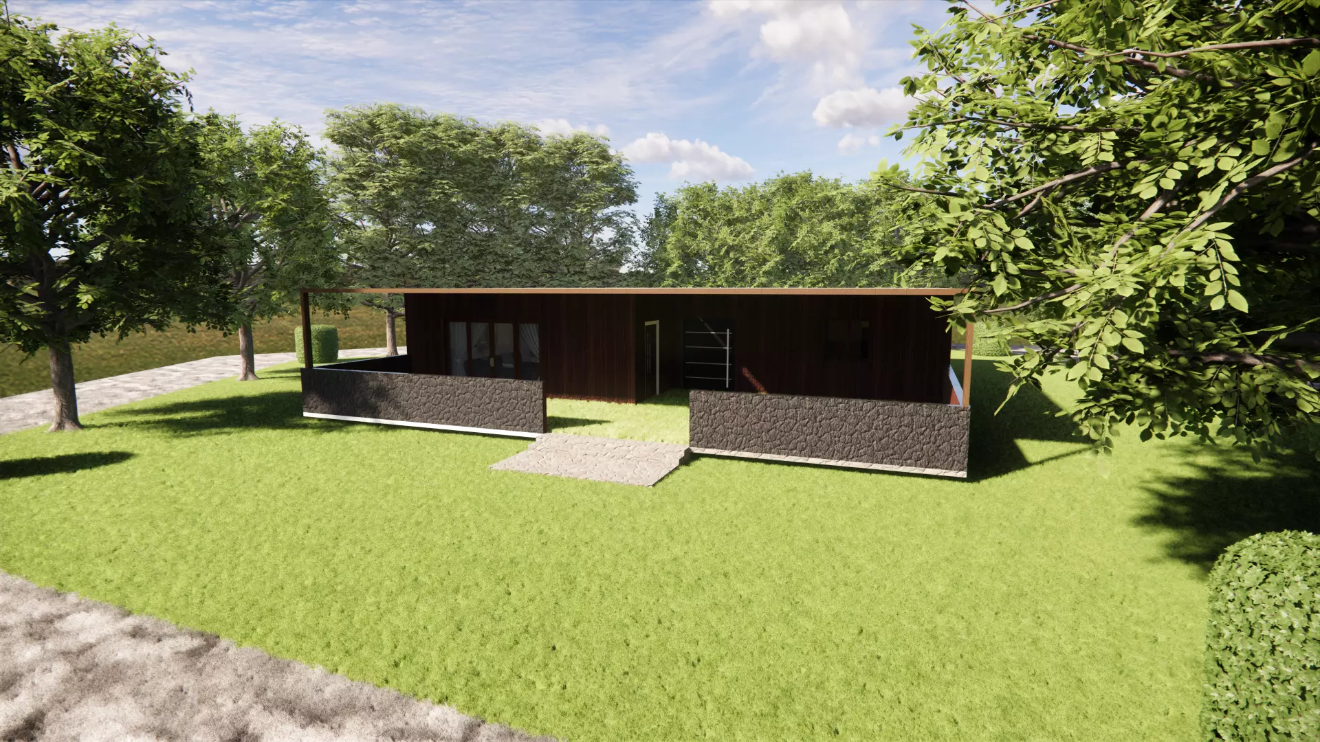 5 1 Villa with Large Lawn and Trees 3D model_0