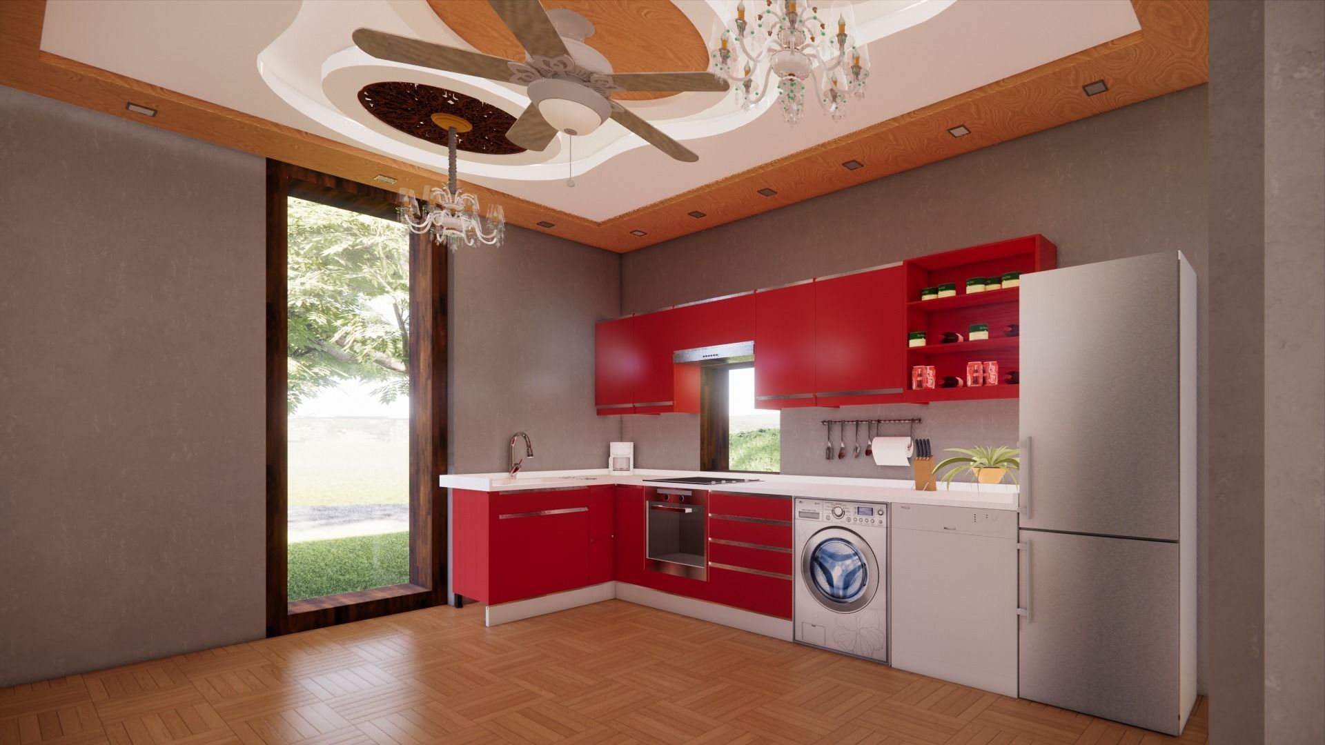 5 1 Villa with Large Lawn and Trees 3D model_2