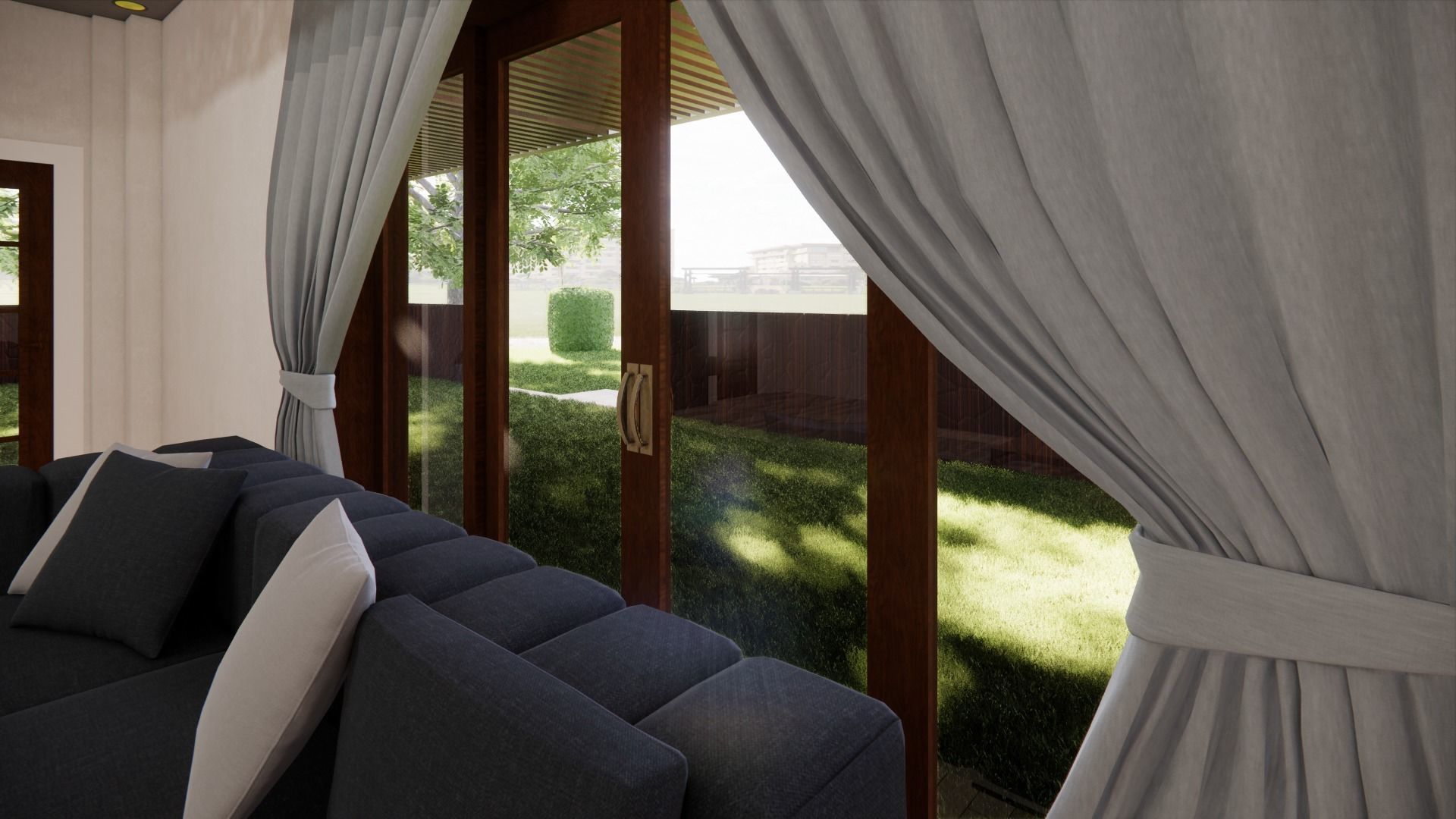 5 1 Villa with Large Lawn and Trees 3D model_9