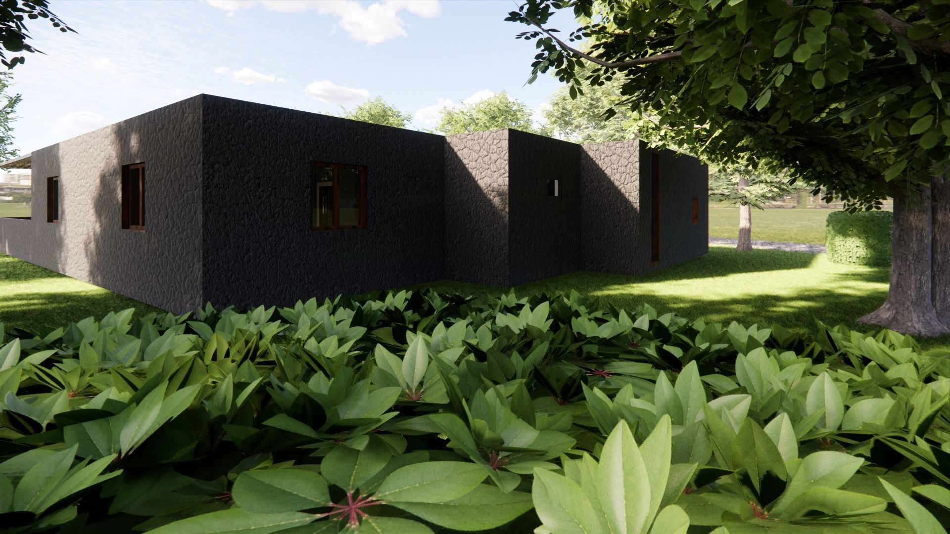 5 1 Villa with Large Lawn and Trees 3D model_8