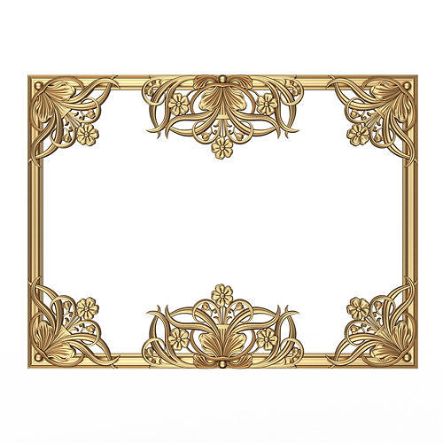 Classic Frame and Mirror 080 Low-poly 3D model