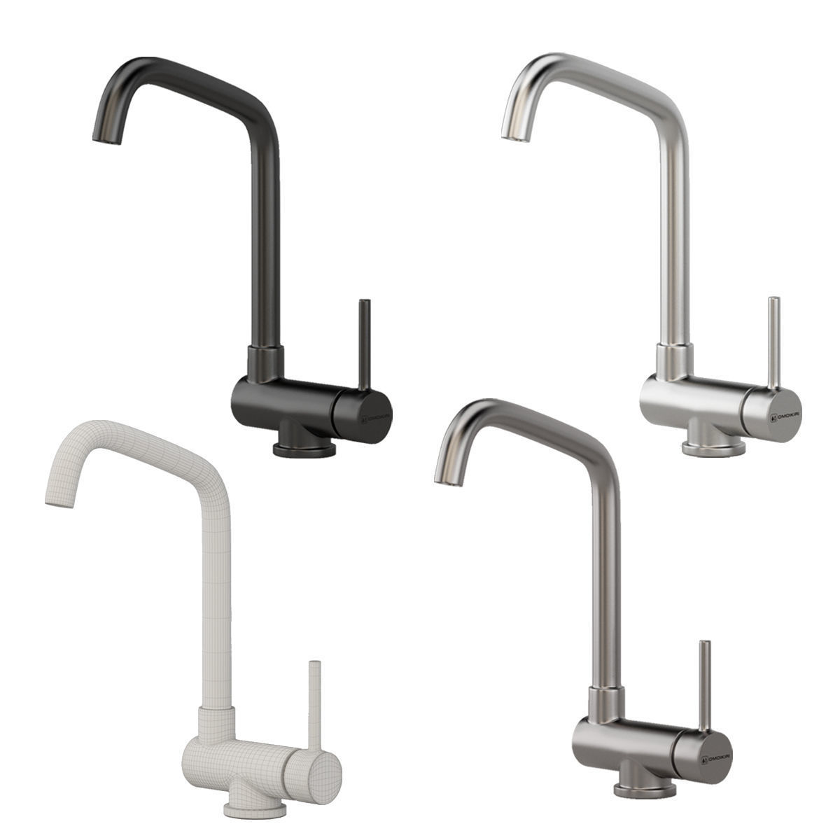 Faucet Omoikiri set 01 3D model_3