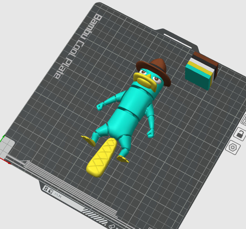 PERRY THE PLATYPUS FLEXIBLE ARTICULATED 3D print model_1