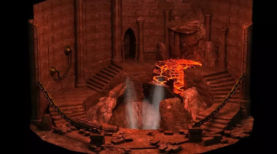 Cave entrance Cave underground hell Magmas Craters mountains 3D model