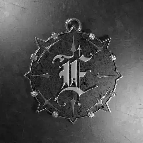 Medallion with letter E 3D printable model 3D print model