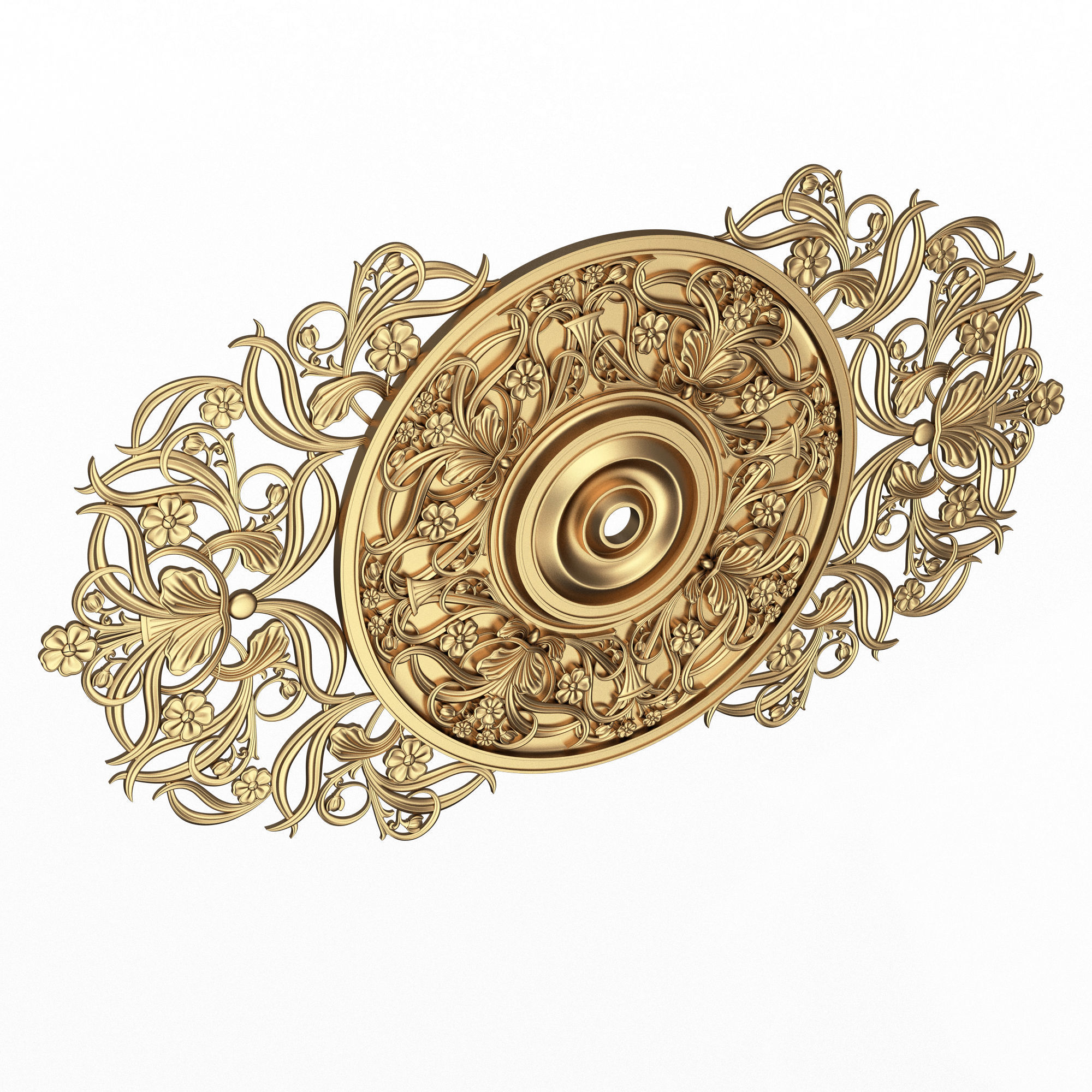 Ceiling Rosette 08 Low-poly 3D model_1