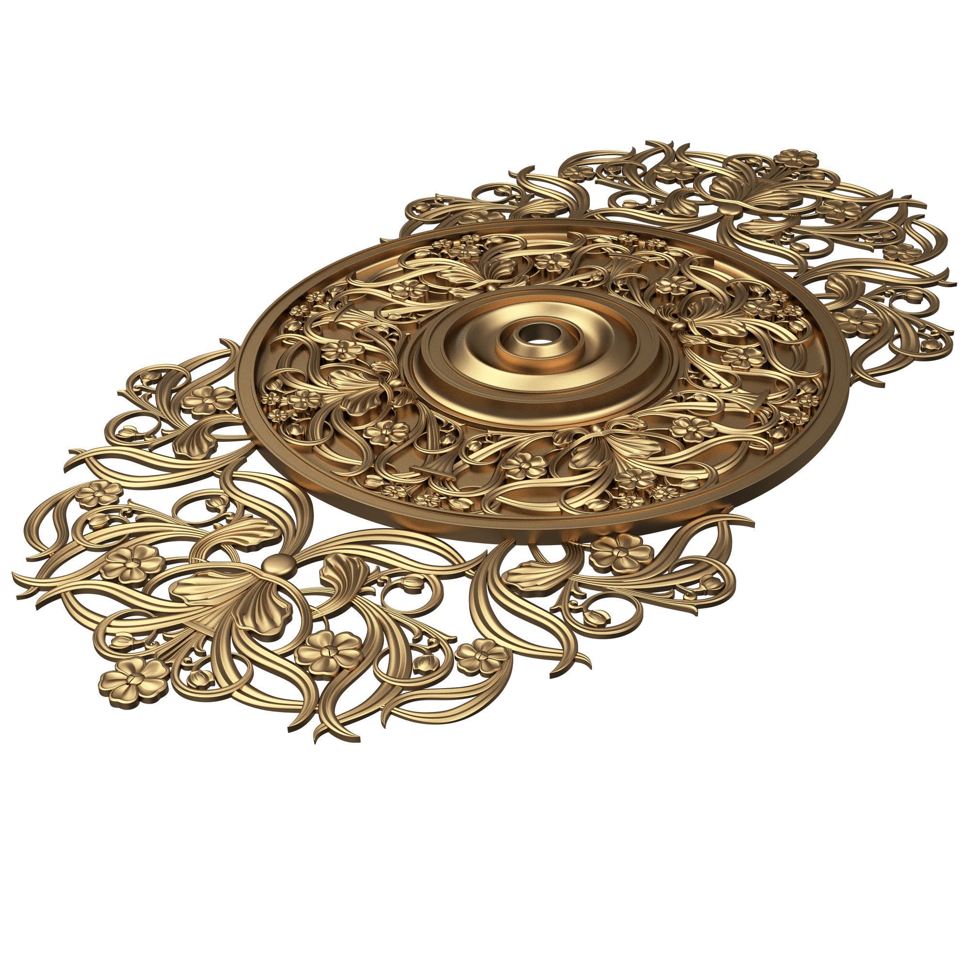 Ceiling Rosette 08 Low-poly 3D model_5
