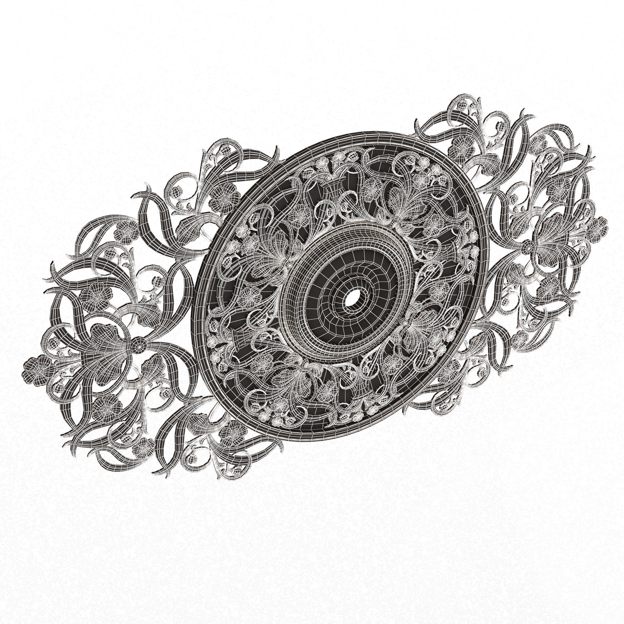 Ceiling Rosette 08 Low-poly 3D model_11