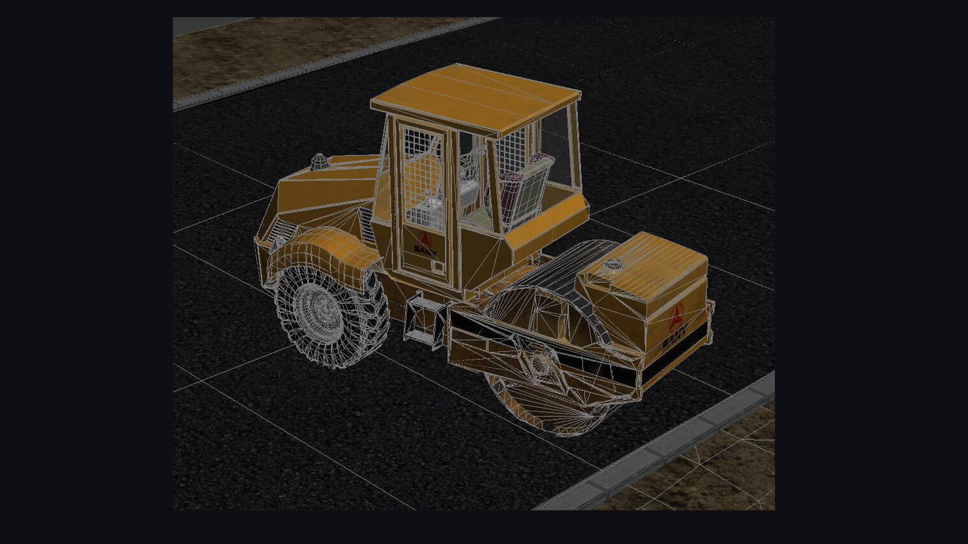 Construction municipal vehicles road rollers construction 3D model_5