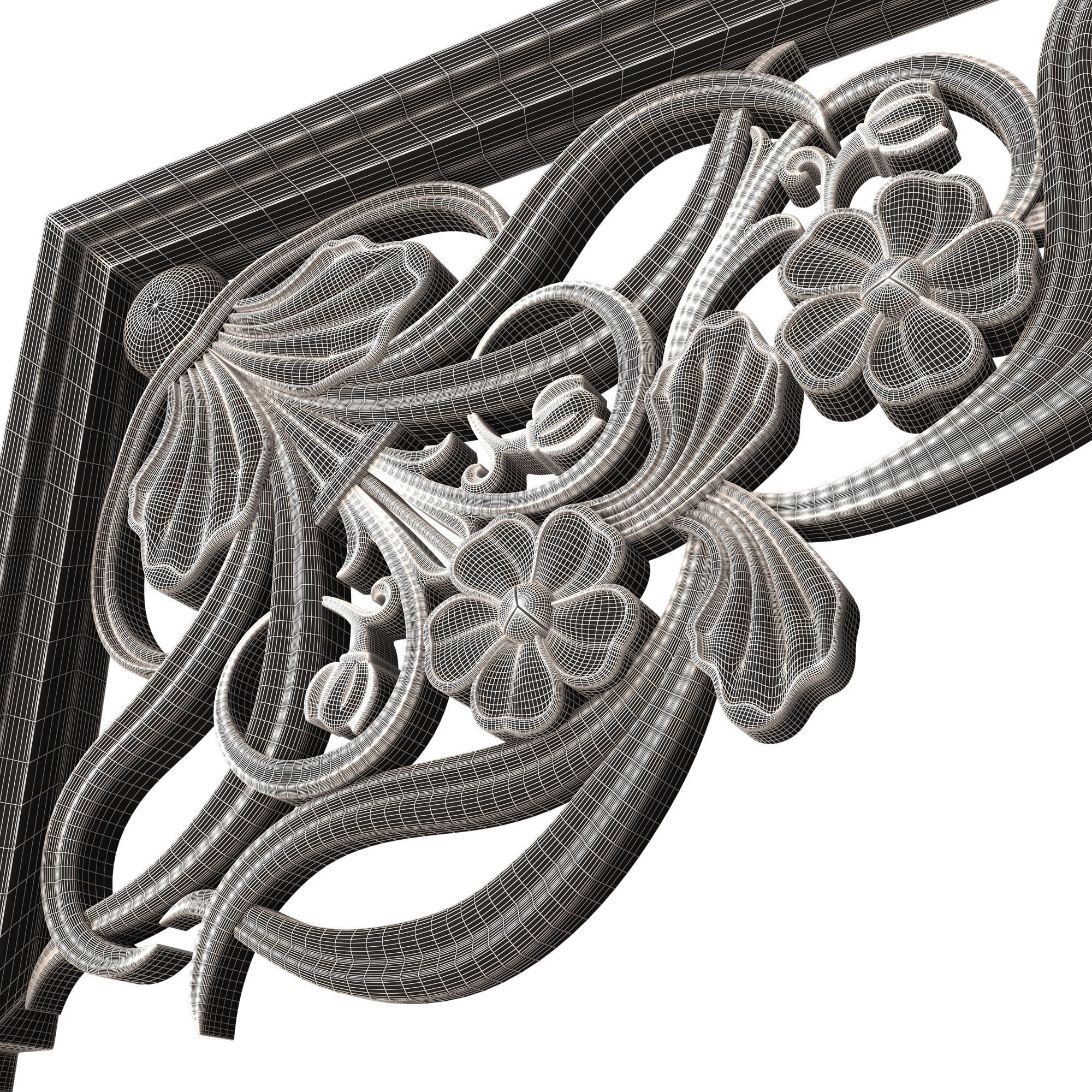 Stair Brackets 04 Low-poly 3D model_10