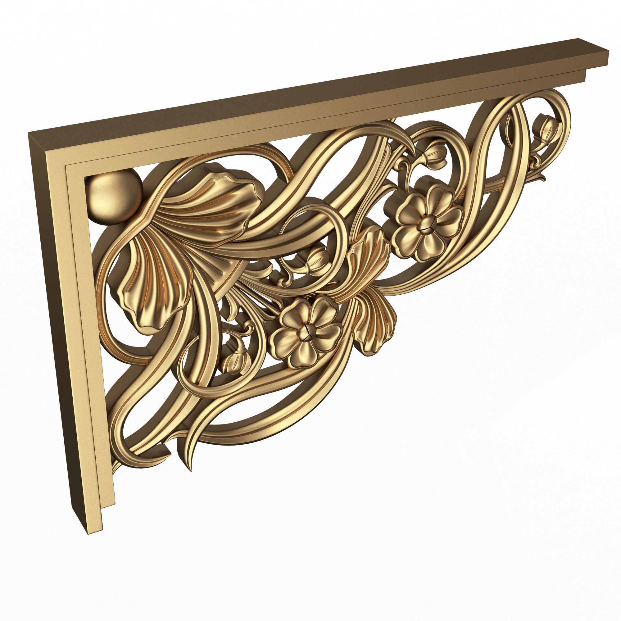 Stair Brackets 04 Low-poly 3D model_1