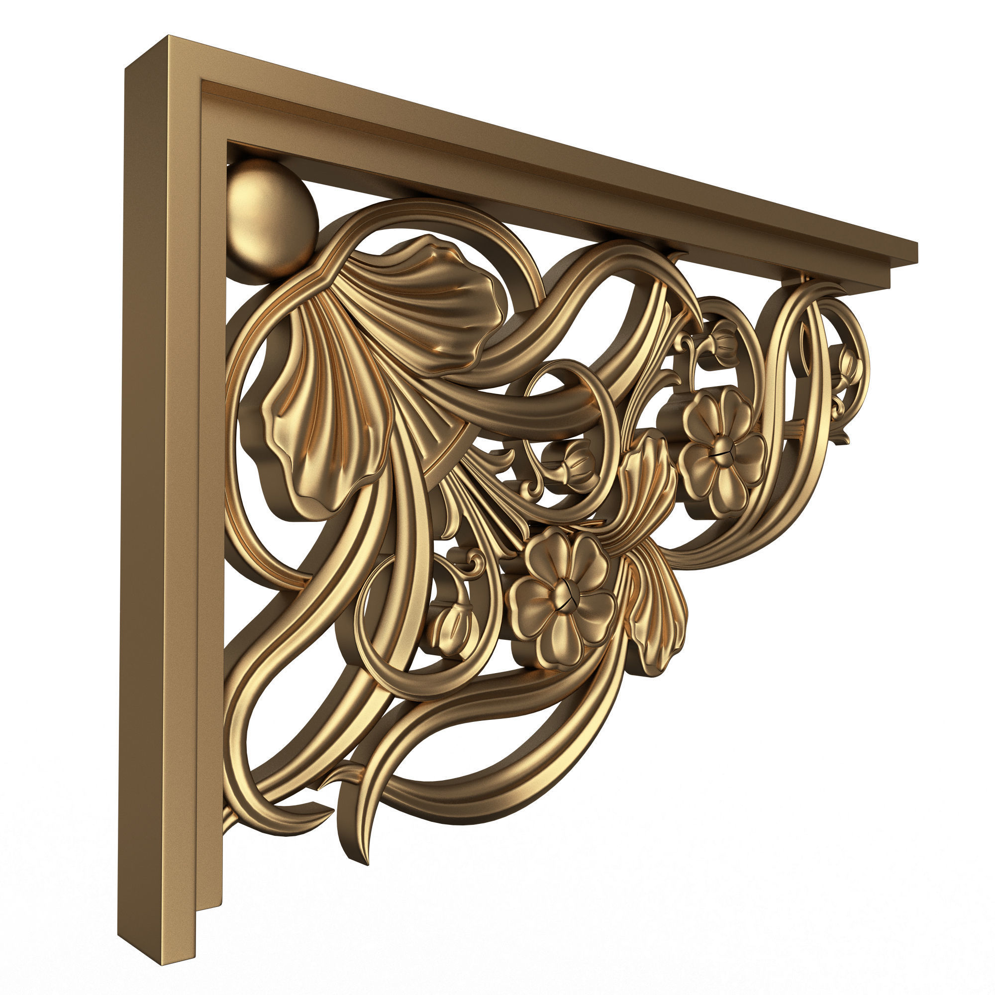 Stair Brackets 04 Low-poly 3D model_3