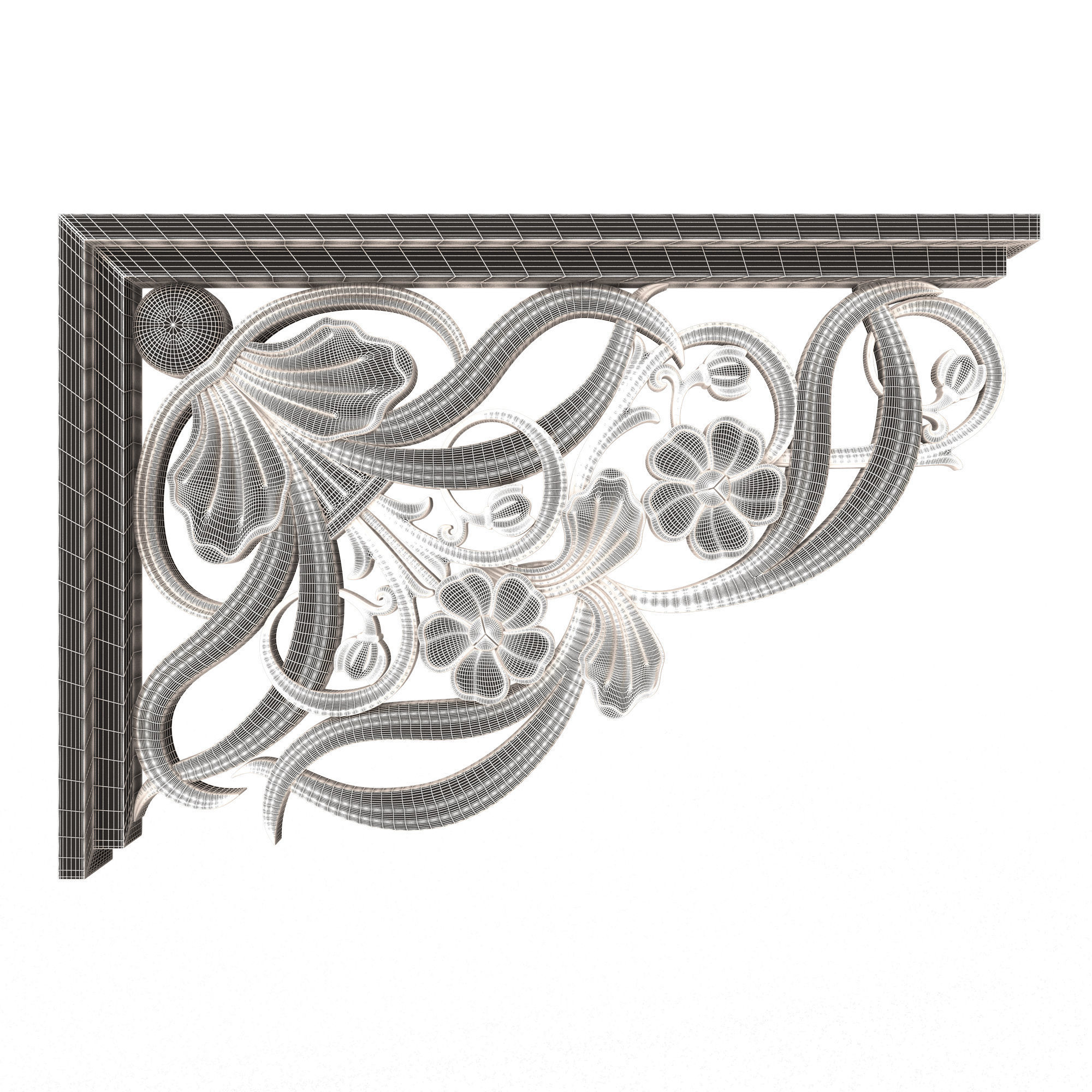 Stair Brackets 04 Low-poly 3D model_6