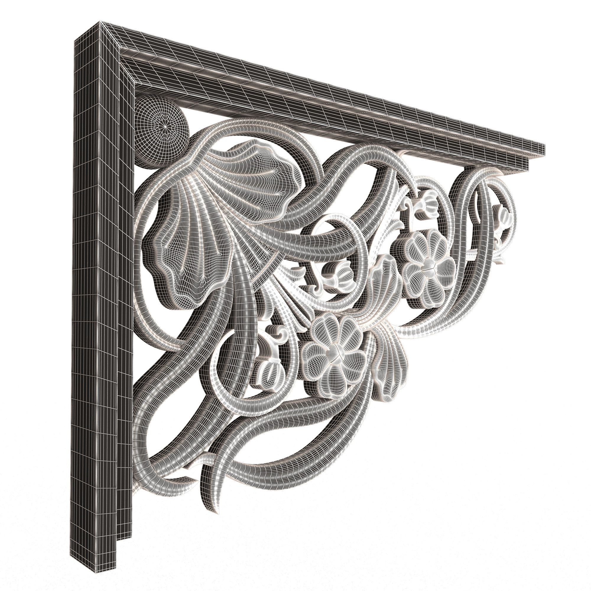 Stair Brackets 04 Low-poly 3D model_9