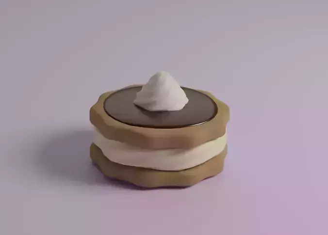 3d cartoon cookie with cream filling