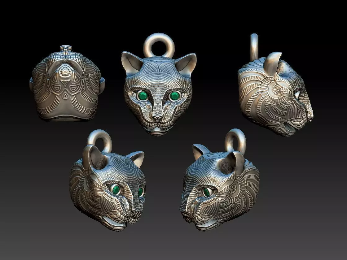 Leopard pendant printable  3D print model_0