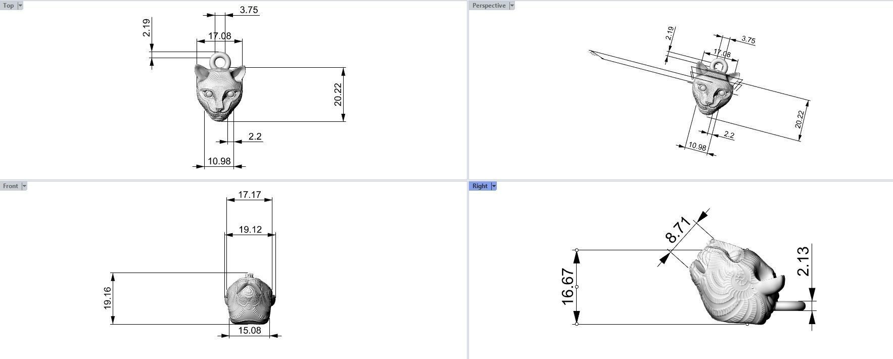 Leopard pendant printable  3D print model_2