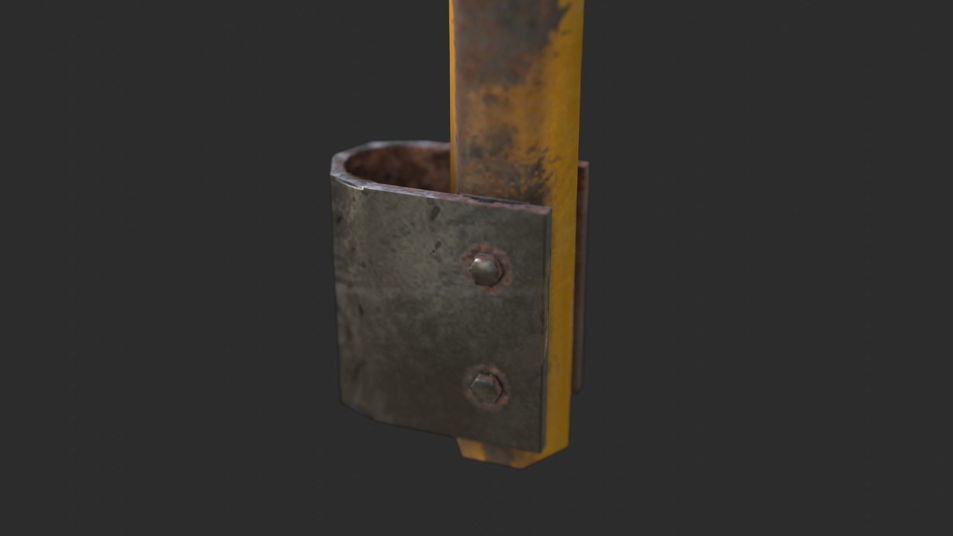 Modular Industrial Walkway Low-poly 3D model_15