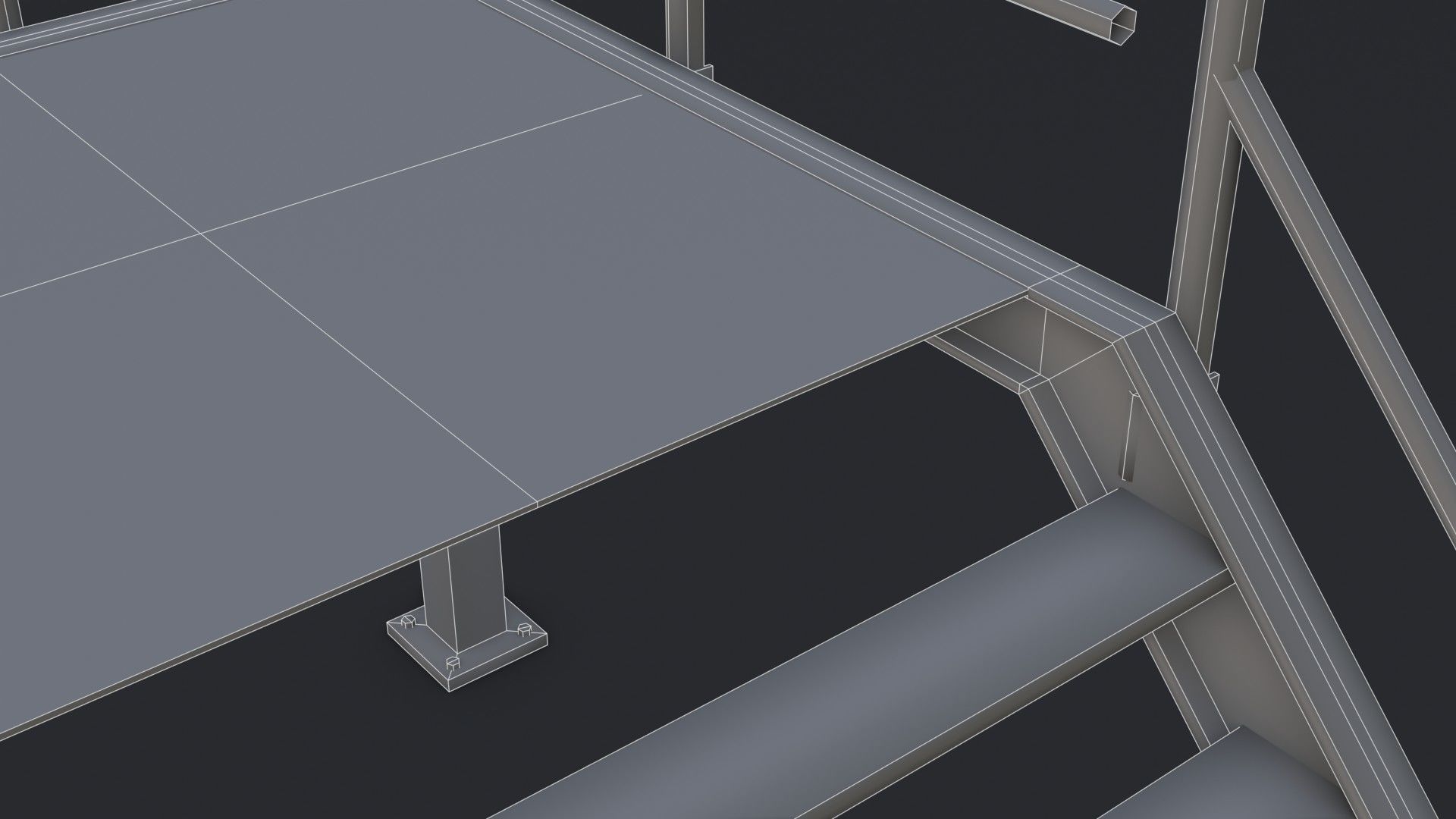 Modular Industrial Walkway Low-poly 3D model_28