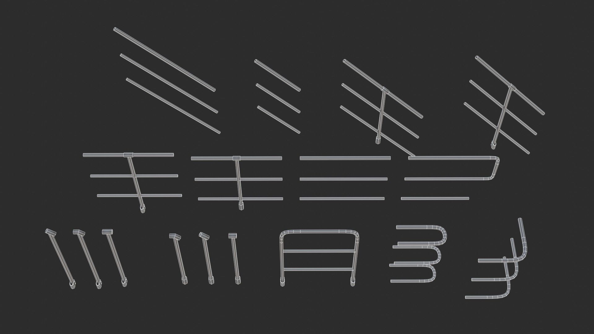 Modular Industrial Walkway Low-poly 3D model_17