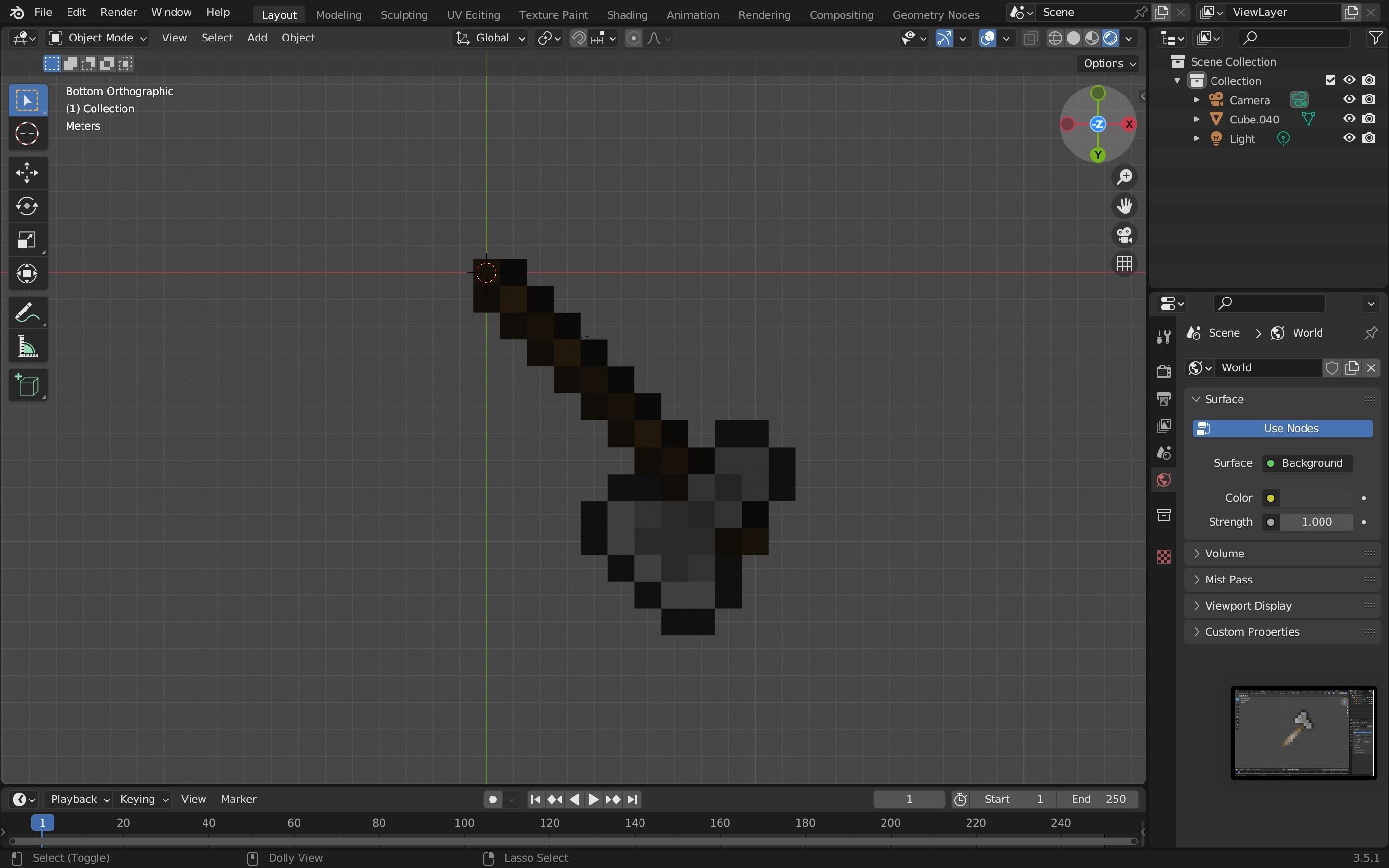 Minecraft axe Free low-poly 3D model_2